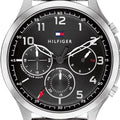 Tommy Hilfiger Asher Chronograph Black Dial Silver Steel Strap Watch For Men - 1791852