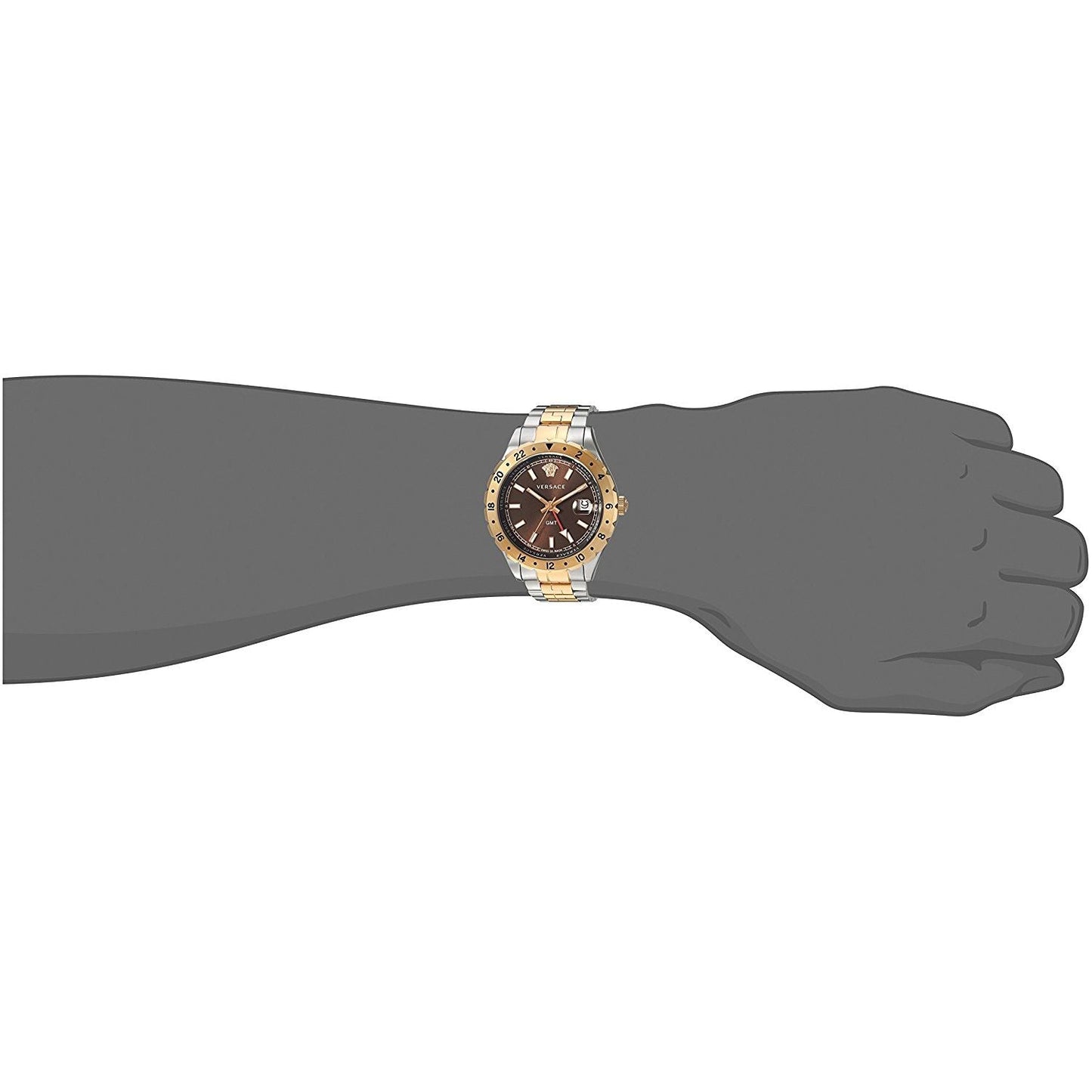 Versace Hellenyium Quartz Brown Dial Two Tone Steel Strap Watch For Men - V11040015