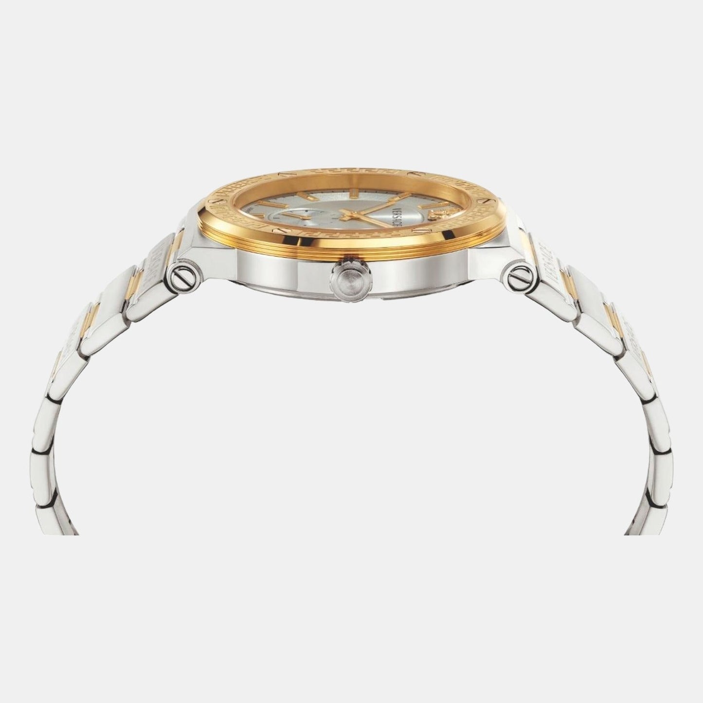 Versace Greca Silver Dial Two Tone Steel Strap Watch for Men - VEVI00320