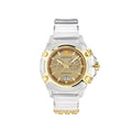Versace Icon Active Chronograph Gold Dial White Silicone Strap Watch for Men - VEZ700121