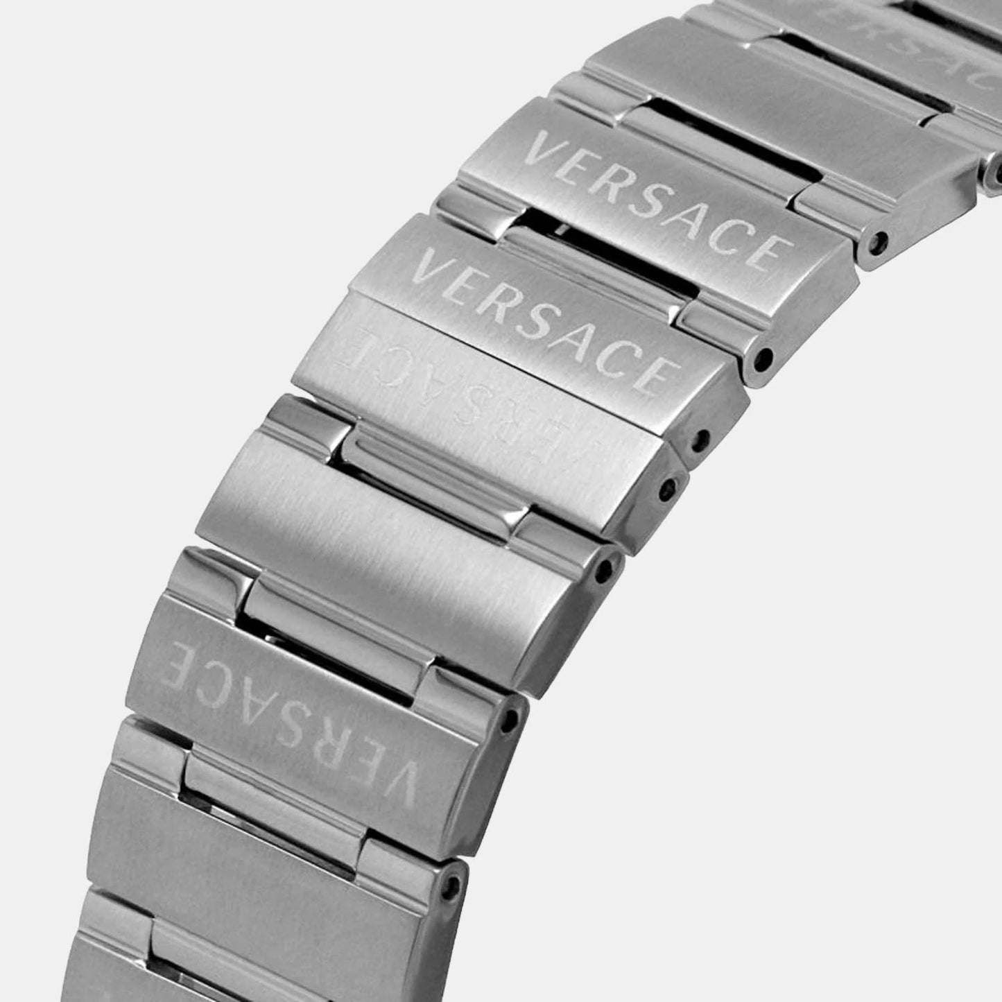 Versace Greca Quartz Blue Dial Silver Steel Strap Watch For Men - VEZ900221