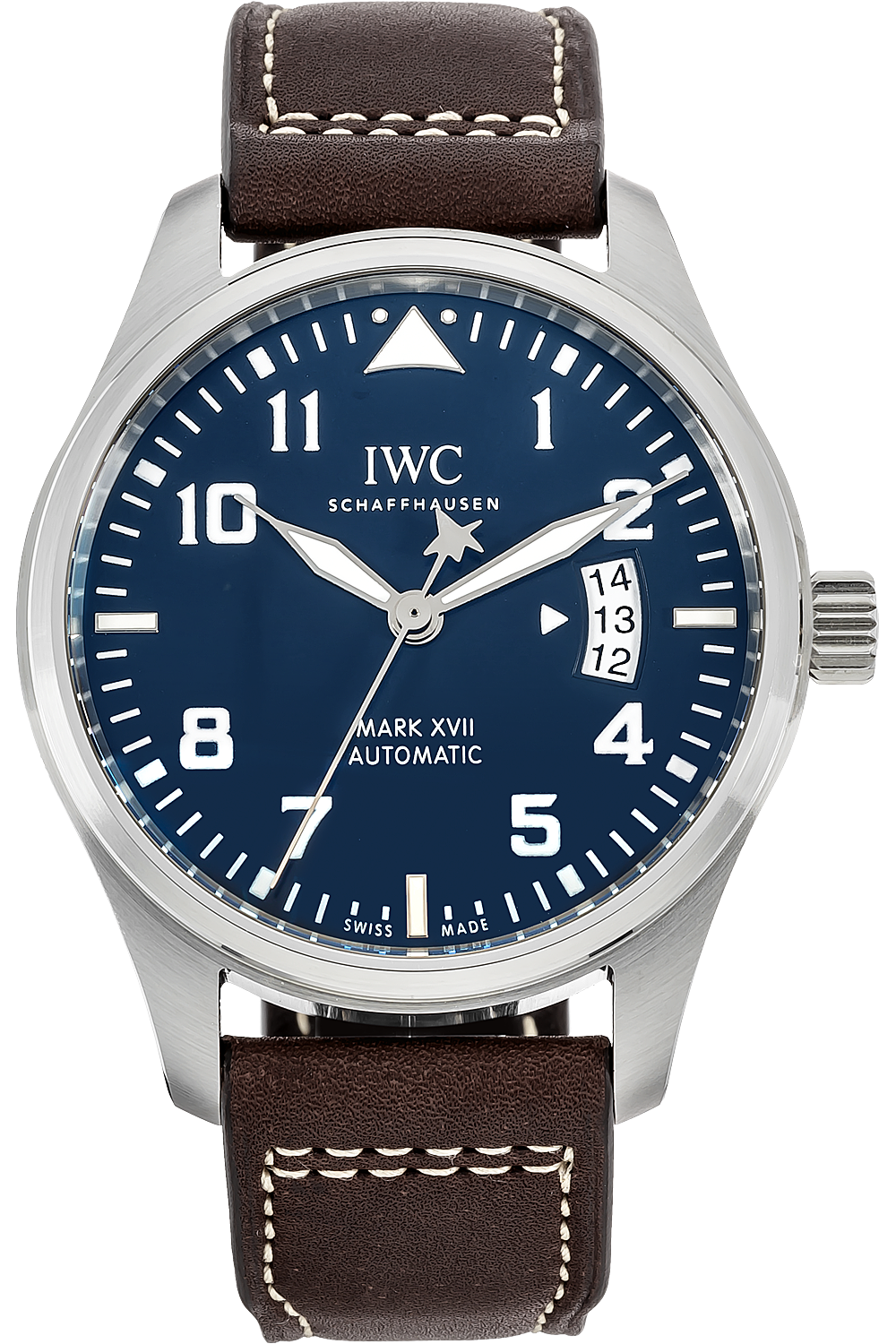 IWC Pilots Watch Mark XVII Edition Le Petit Prince Blue Dial Brown Leather Strap Watch for Men - IW326506