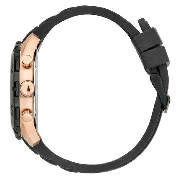 Guess Caliber Chronograph Black Dial Black Rubber Strap Watch for Men - W0864G2