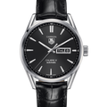 Tag Heuer Carrera Automatic 41mm Black Dial Black Leather Strap Watch for Men - WAR201A.FC6266
