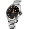 Tag Heuer Carrera Calibre 5 Automatic Black Dial Silver Steel Strap Watch for Men - WAR201C.BA0723