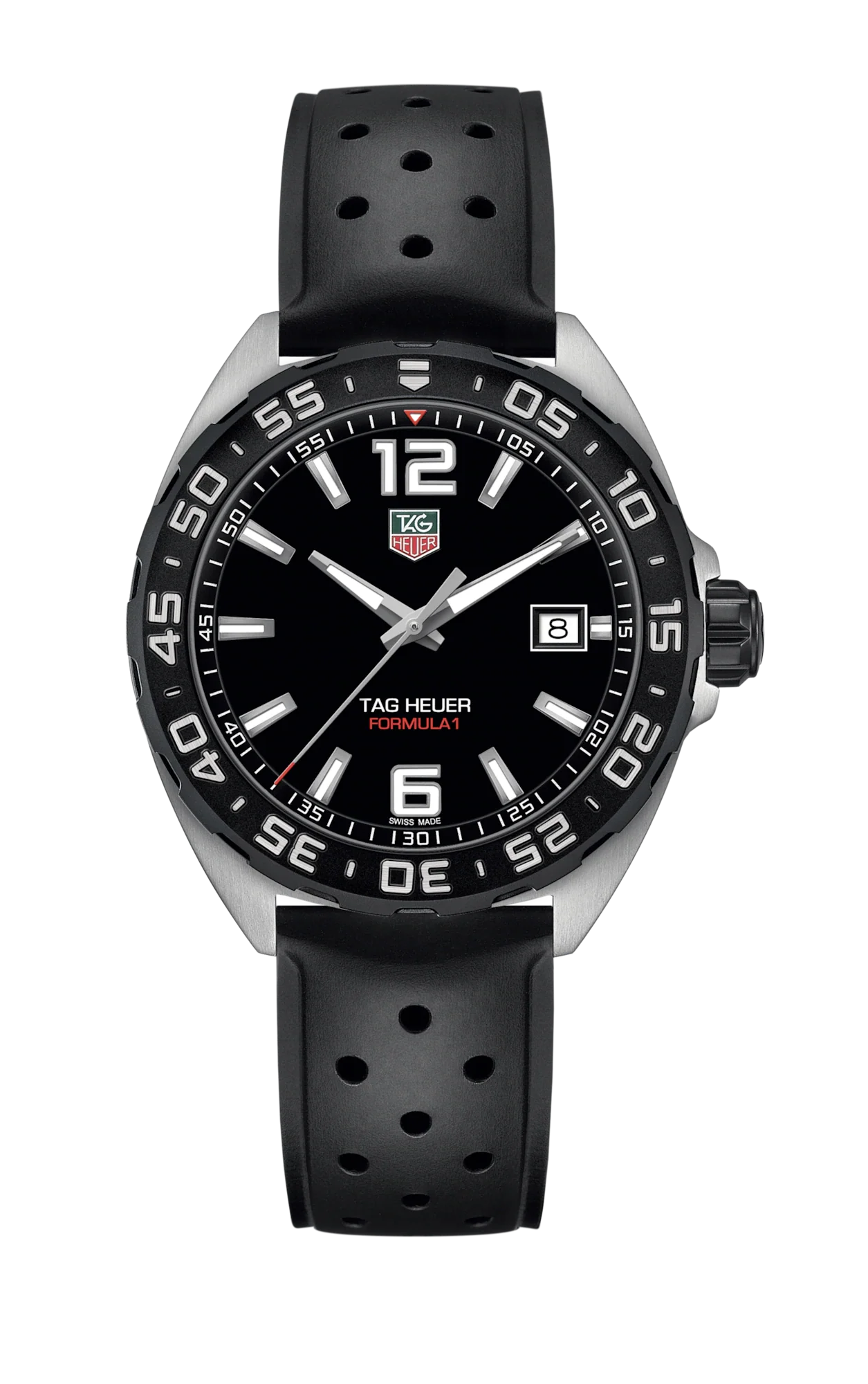Tag Heuer Formula 1 Quartz Black Dial Black Rubber Strap Watch for Men - WAZ1110.FT8023