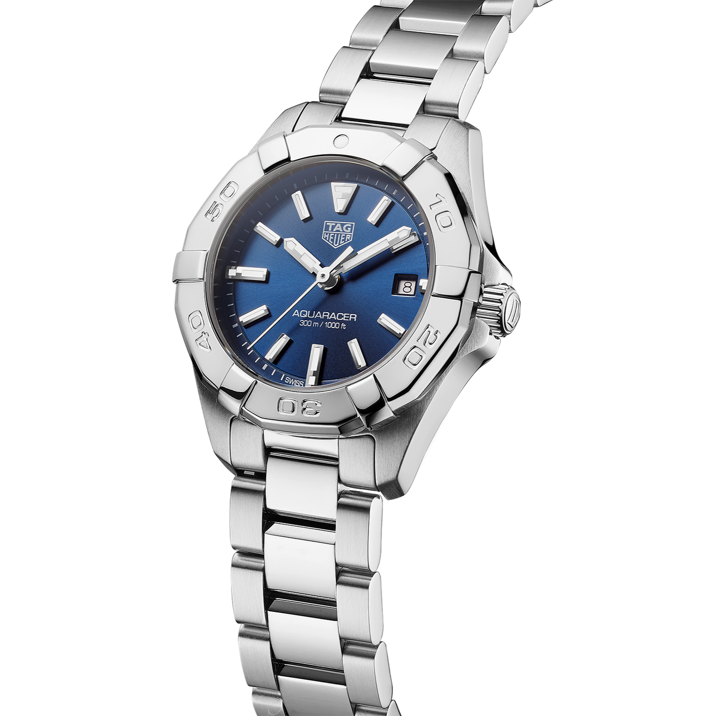 Tag Heuer Aquaracer Blue Dial Silver Steel Strap Watch for Women - WBD1412.BA0741