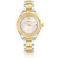 Versace Hellenyium Silver Dial Two Tone Steel Strap Watch for Women - V12030015