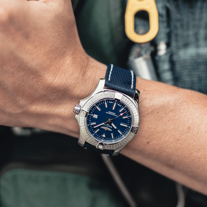 Breitling Avenger Automatic 43mm Blue Dial Blue Nylon Strap Watch for Men - A17318101C1X2