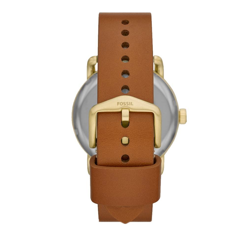 Fossil The Commuter Twist Black Dial Brown Leather Strap Watch for Men - ME1166