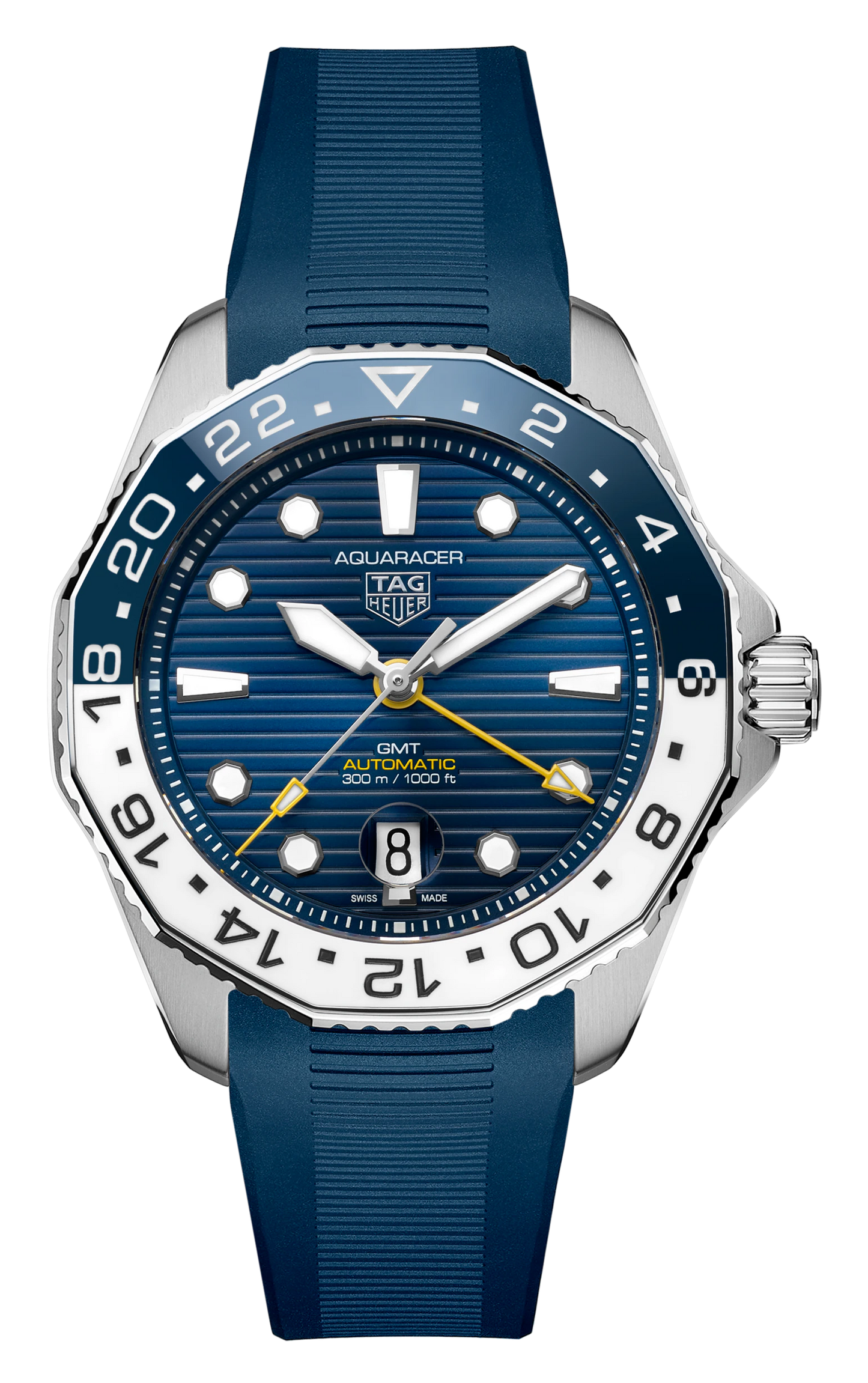 Tag Heuer Aquaracer Professional 300 GMT Automatic Blue Dial Blue Rubber Strap Watch for Men - WBP2010.FT6198