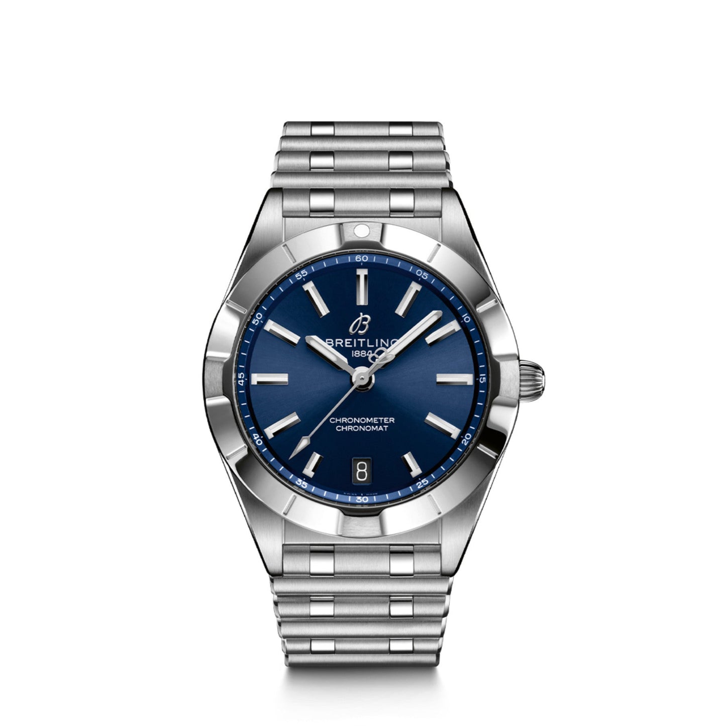 Breitling Chronomat 32 Blue Dial Silver Steel Strap Watch for Women - A77310101C1A1