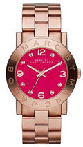 Marc Jacobs Amy Pink Dial Rose Gold Steel Strap Dial Watch for Women - MBM8625