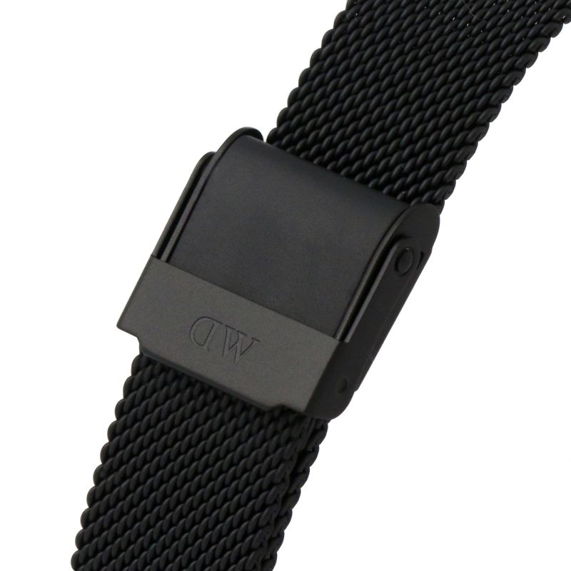 Daniel Wellington Petite Ashfield Black Dial Black Mesh Strap Watch For Women - DW00100202