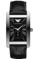 Emporio Armani Black Dial Black Leather Strap Watch For Men - AR0143