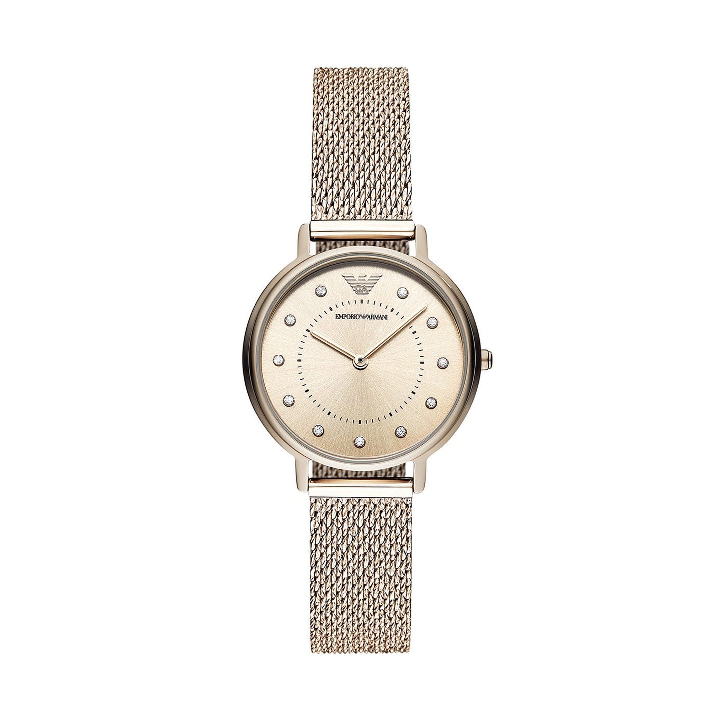 Emporio Armani Kappa Pink Dial Pink Mesh Bracelet Watch For Women - AR11129