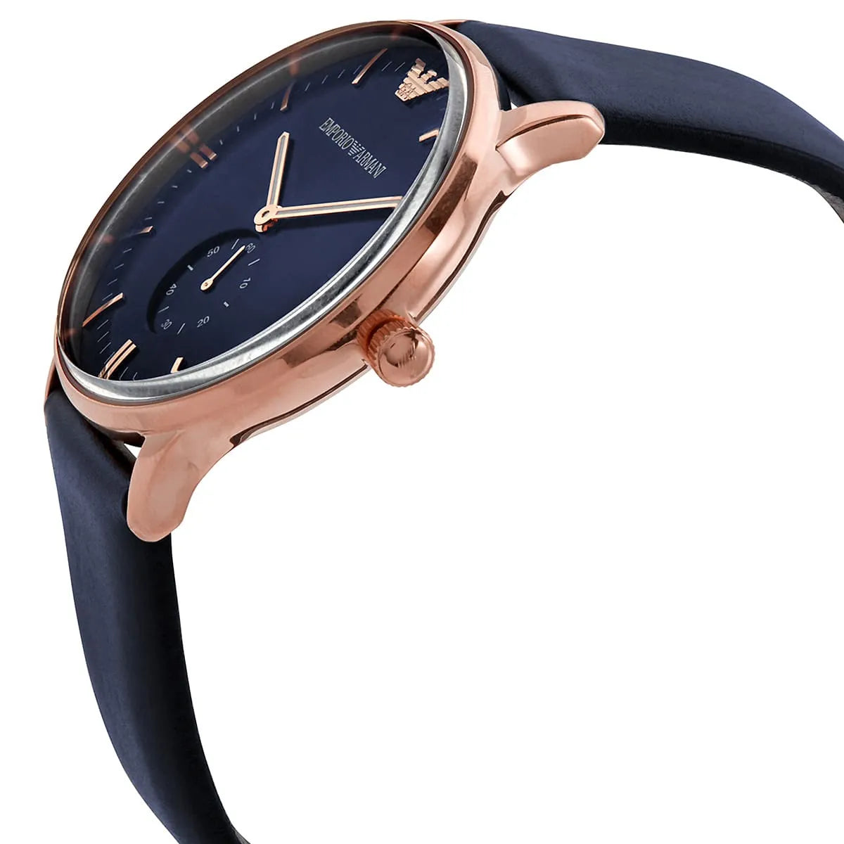 Emporio Armani Classic Quartz Blue Dial Blue Leather Strap Watch For Men - AR2071