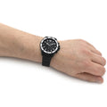 Emporio Armani Diver Chronograph Black Dial Black Steel Strap Watch For Men - AR80050