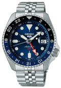 Seiko 5 Sports GMT SKX Automatic Blueberry Dial Silver Steel Strap Watch For Men - SSK003K1