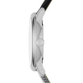 Burberry The Classic Horseferry Silver Dial Black Leather Strap Watch for Men - BU10002