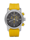 Burberry Sport Chronograph Grey Dial Yellow Rubber Strap Watch for Men - BU7712