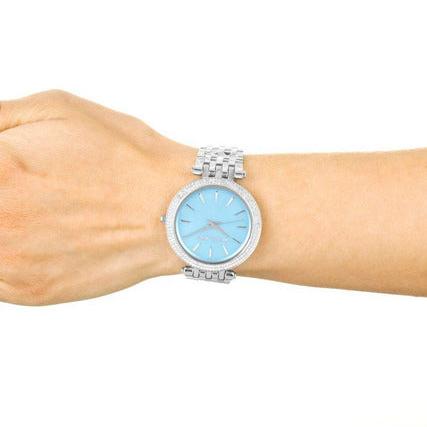 Michael Kors Darci Mother of Pearl Blue Dial Silver Steel Strap Watch for Women - MK3515