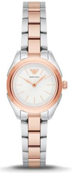 Emporio Armani Analog White Dial Two Tone Steel Strap Watch For Women - AR11029