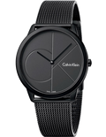 Calvin Klein Minimal Black Dial Black Mesh Bracelet Watch for Men - K3M514B1