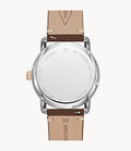 Fossil The Commuter Twist Black Dial Brown Leather Strap Watch for Men - ME1165