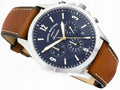 Fossil Forrester Chronograph Blue Dial Brown Leather Strap Watch for Men - S5607