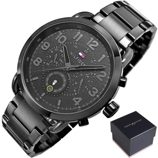 Tommy Hilfiger Briggs Black Dial Black Steel Strap Watch for Men - 1791423