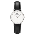 Daniel Wellington Classy Sheffield White Dial Black Leather Strap Watch For Women - DW00100068