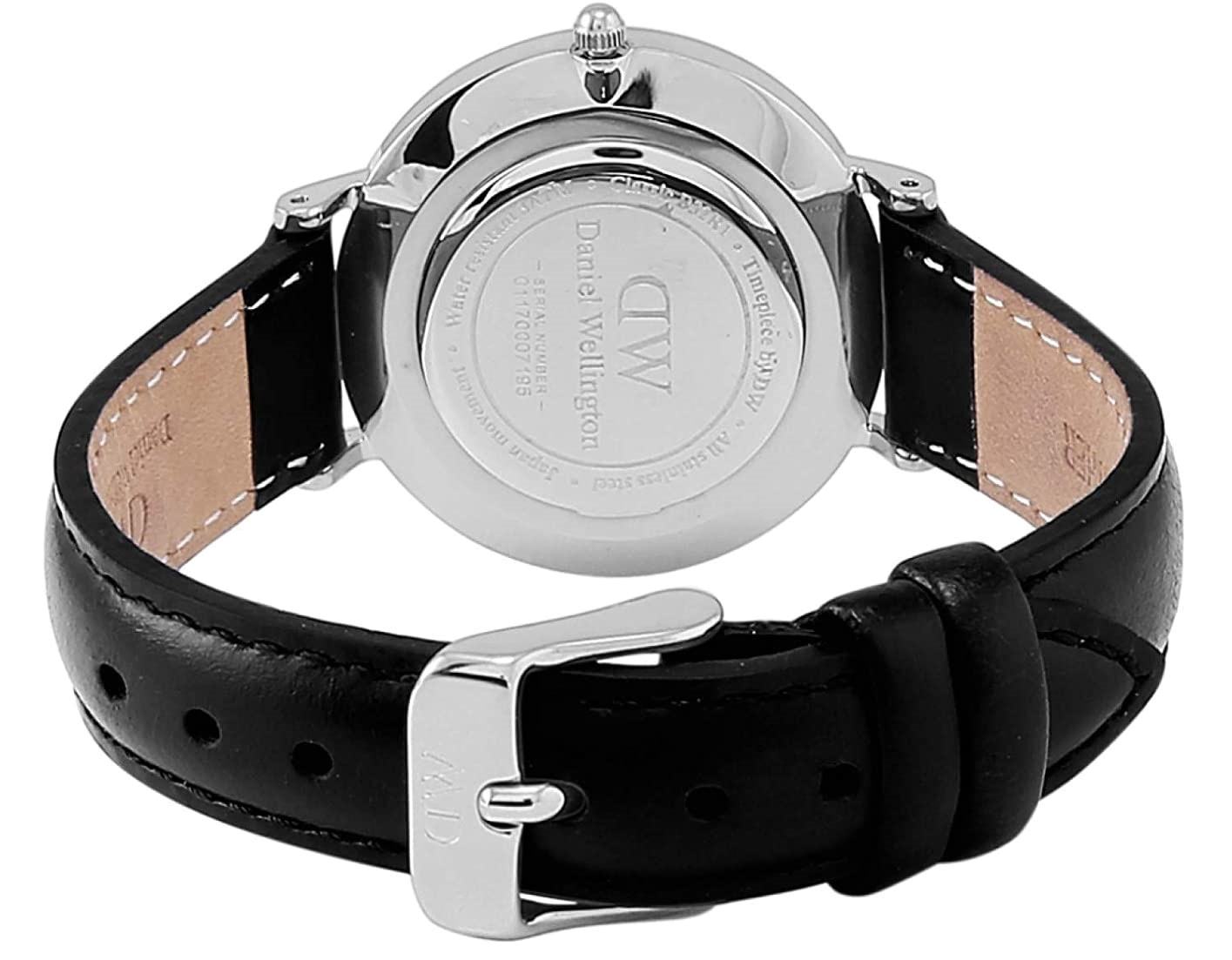 Daniel Wellington Classy Sheffield White Dial Black Leather Strap Watch For Women - DW00100080