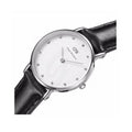 Daniel Wellington Classy Sheffield White Dial Black Leather Strap Watch For Women - DW00100080