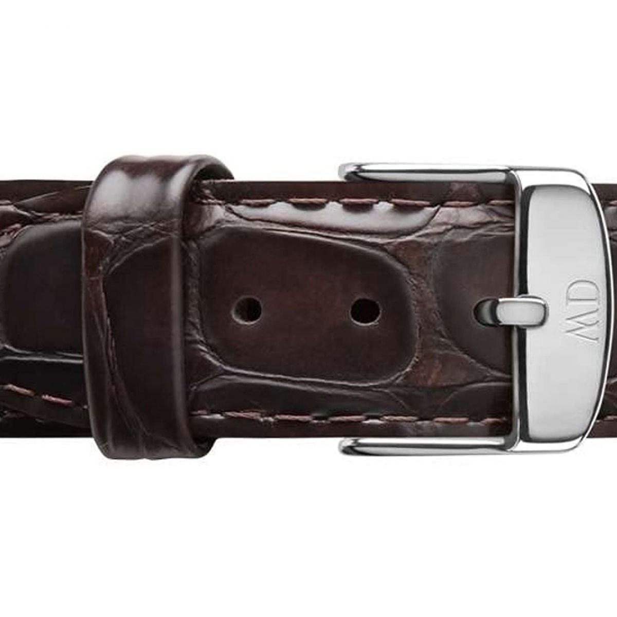 Daniel Wellington Dapper York Quartz White Dial Dark Brown Leather Strap Watch For Women - DW00100097