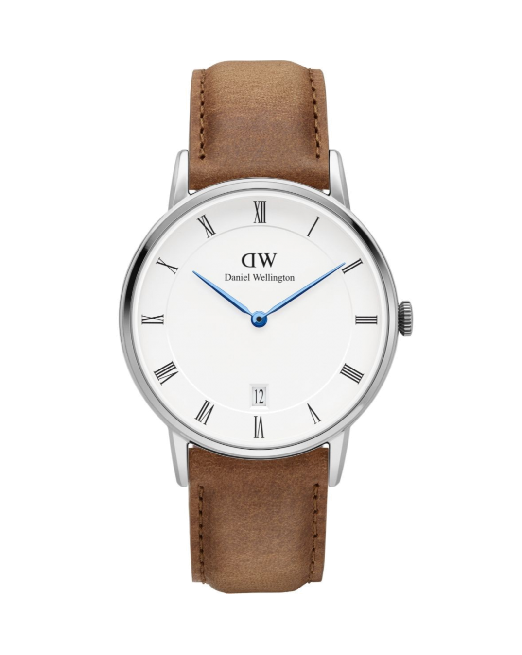 Daniel Wellington Dapper Durham Analog White Dial Brown Leather Strap Watch For Women - DW00100114