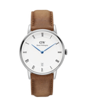 Daniel Wellington Dapper Durham Analog White Dial Brown Leather Strap Watch For Women - DW00100114