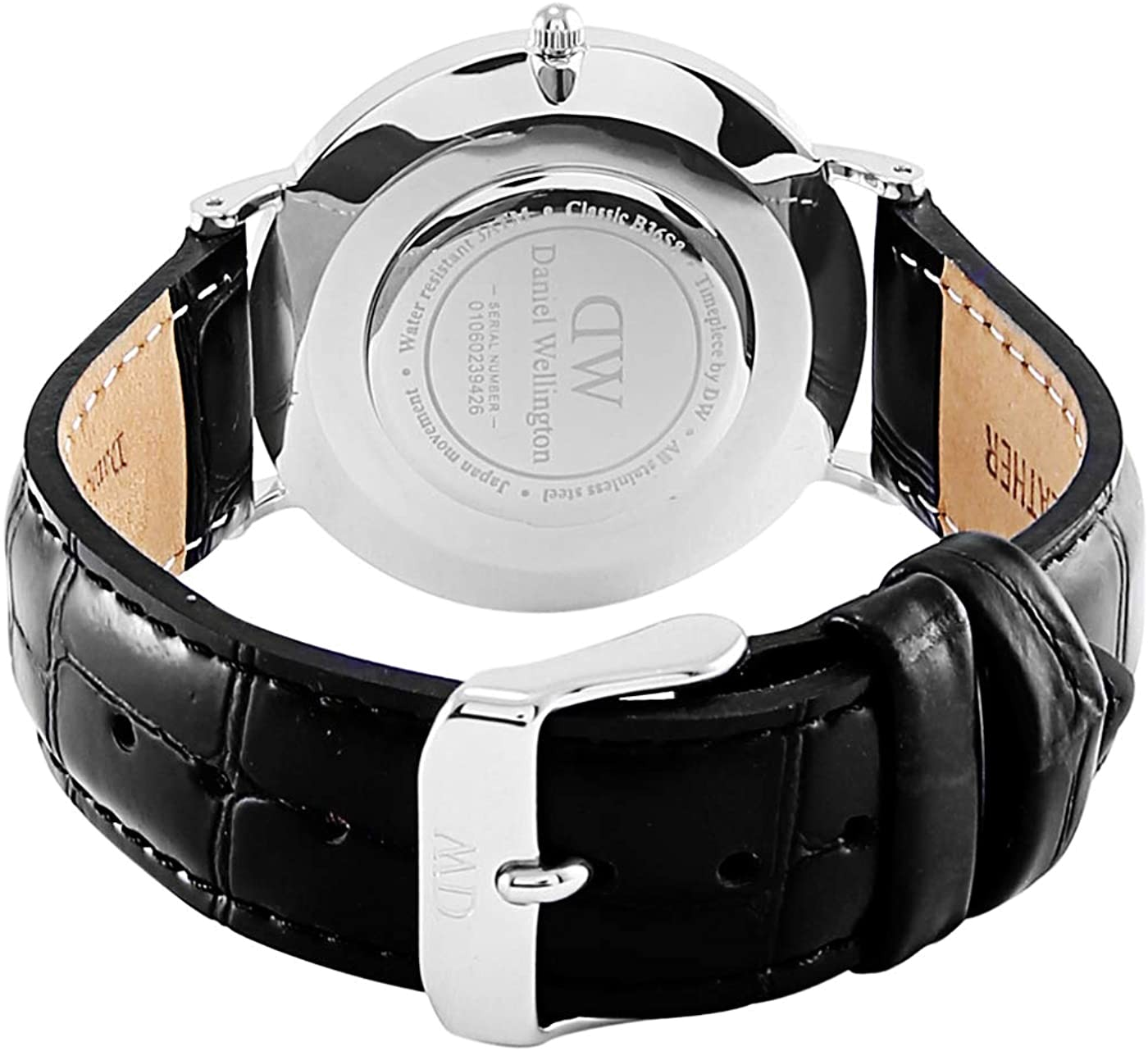 Daniel Wellington Classic Petite Reading White Dial Black Leather Strap Watch For Women - DW00100241