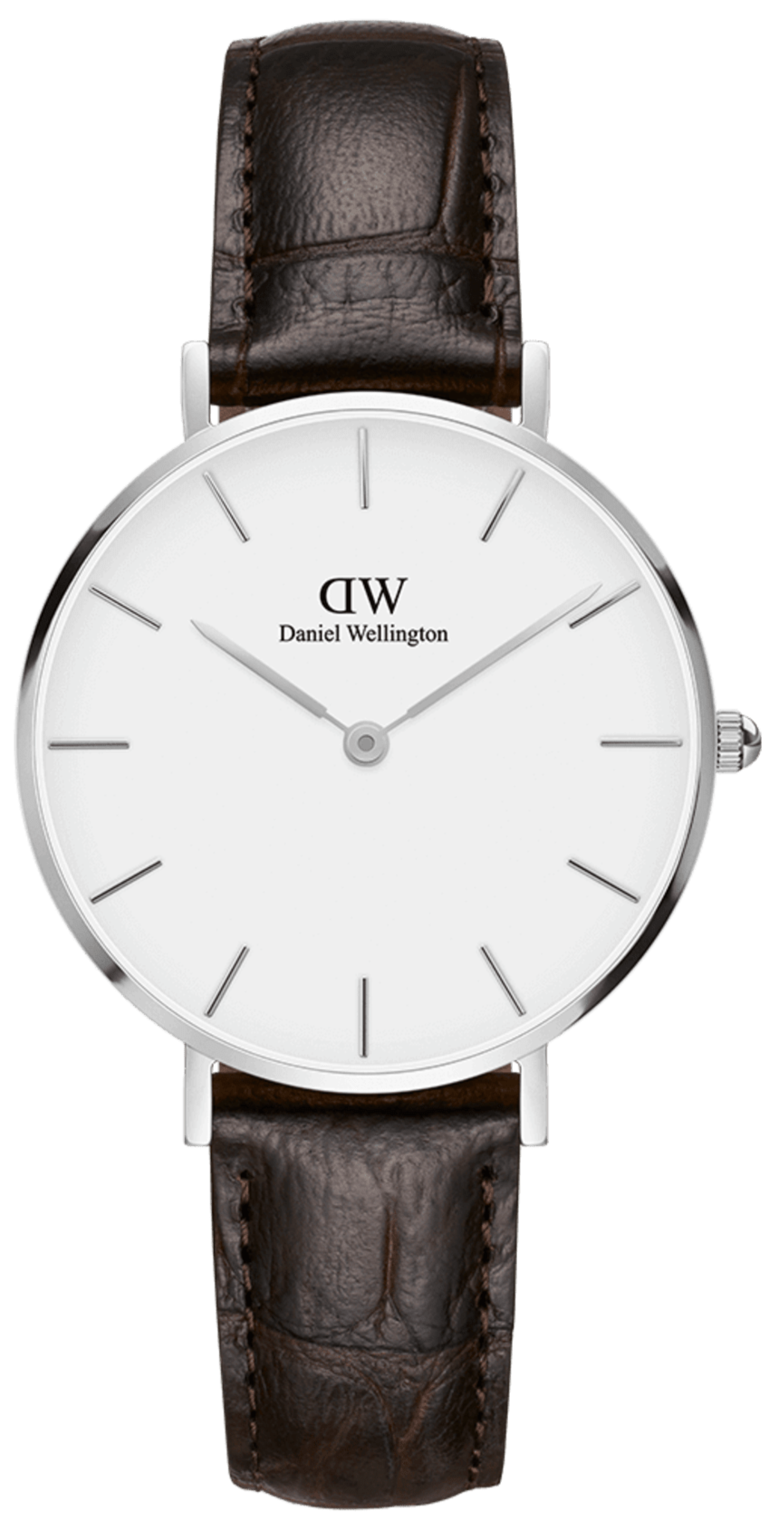 Daniel Wellington Classic Petite Reading White Dial Black Leather Strap Watch For Women - DW00100241
