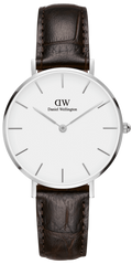 Daniel Wellington Classic Petite Reading White Dial Black Leather Strap Watch For Women - DW00100241