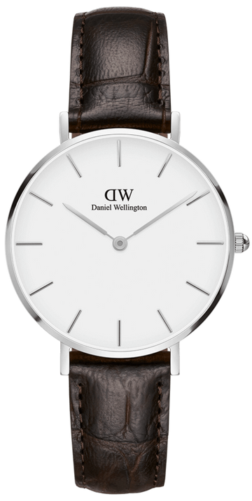 Daniel Wellington Classic Petite Reading White Dial Black Leather Strap Watch For Women - DW00100241