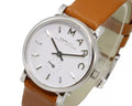Marc Jacobs Baker White Dial Brown Leather Strap Watch for Women - MBM1270