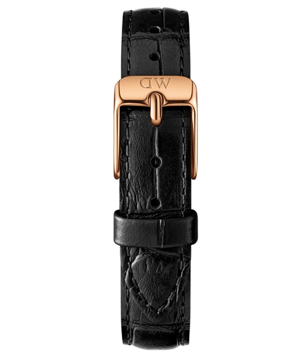 Daniel Wellington Classic Petite Reading Black Dial Black Leather Strap Watch For Women - DW00100223