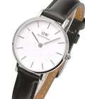 Daniel Wellington Classic Petite Sheffield White Dial Black Leather Strap Watch For Women - DW00100242