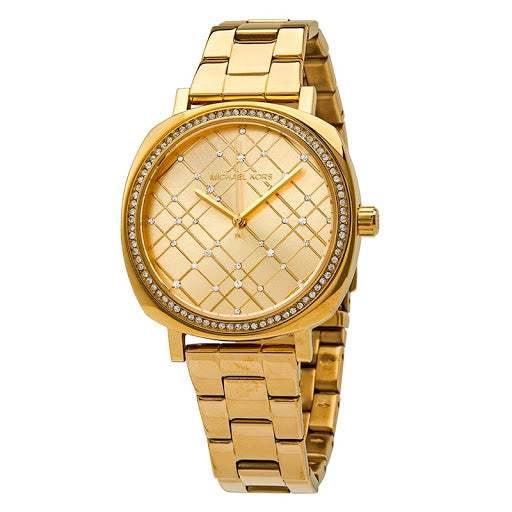 Michael Kors Nia Quartz Gold Dial Gold Steel Strap Watch For Women - MK3989