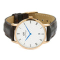Daniel Wellington Dapper York White Dial Brown Leather Strap Watch For Women - DW00100093