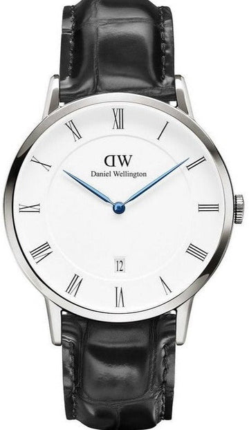 Daniel Wellington Dapper Reading White Dial Black Leather Strap Watch For Men - DW00100108