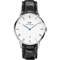 Daniel Wellington Dapper Reading White Dial Black Leather Strap Watch For Men - DW00100108