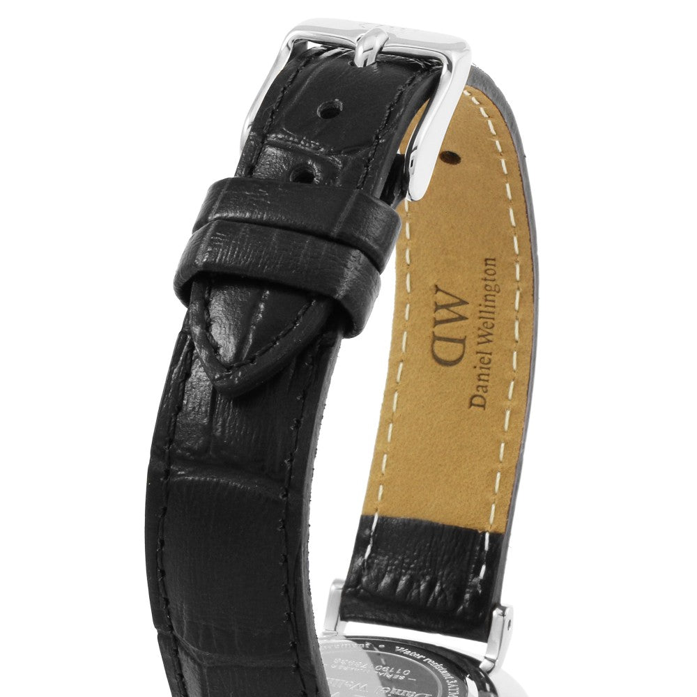 Daniel Wellington Classic Petite Reading White Dial Black Leather Strap Watch For Women - DW00100185