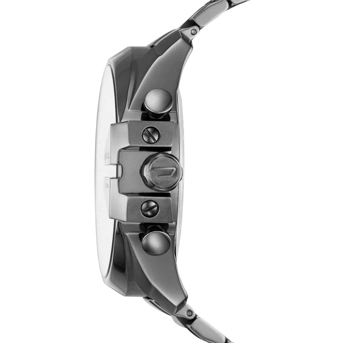 Diesel Mega Chief Chronograph Grey Dial Grey Steel Strap Watch For Men - DZ4421